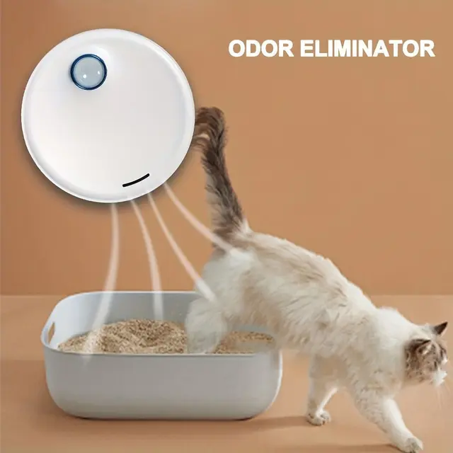 Automatic Pet Odor Eliminator Smart Litter Box Freshener Pet Toilet Air - White - Size…