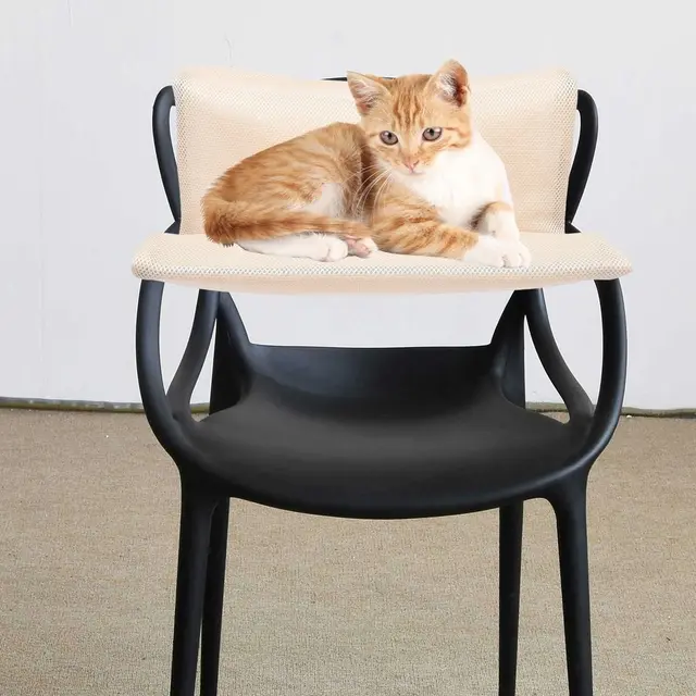Portable Beige Cat Hammock for Large Cats