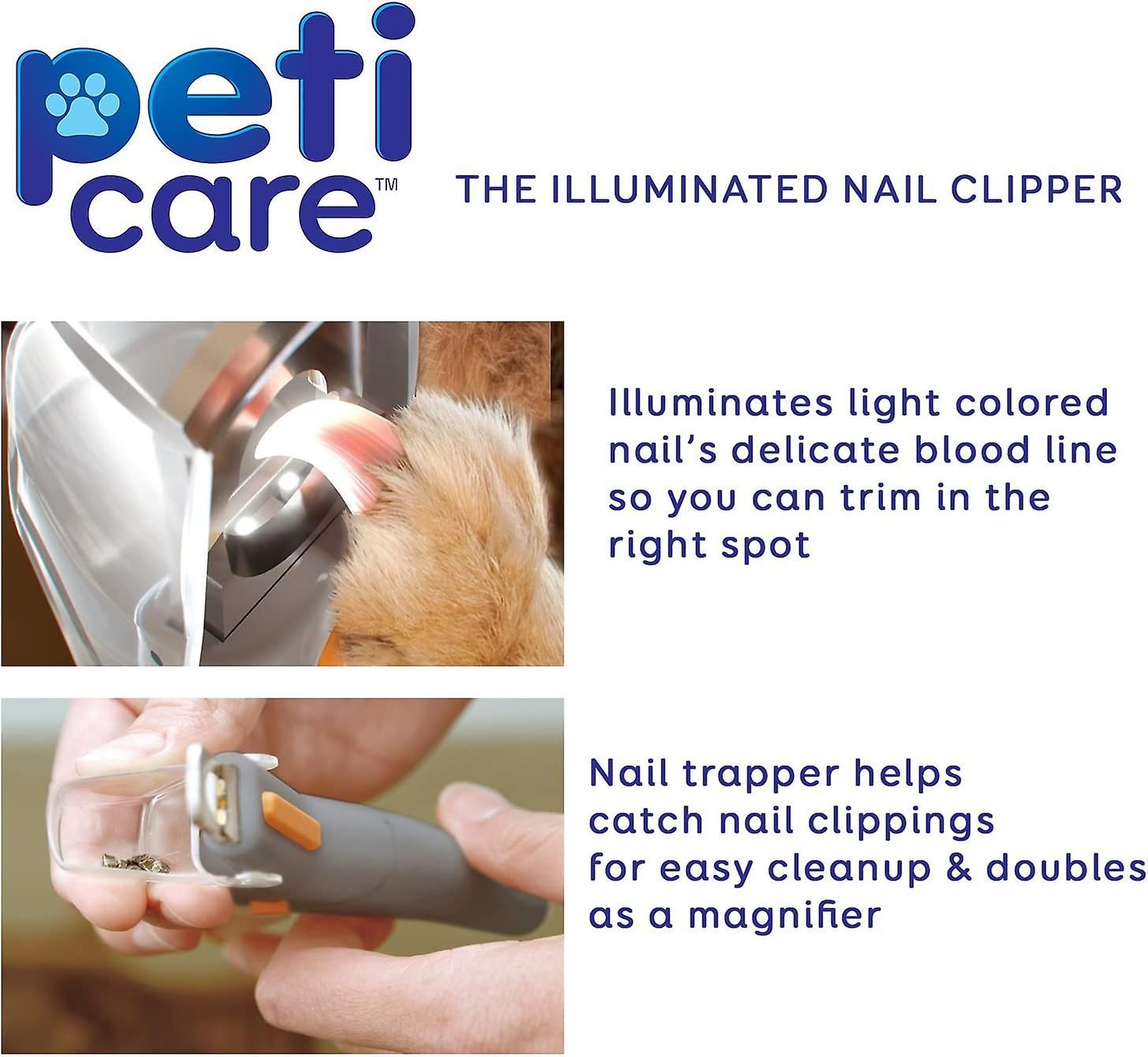 Pet Nail Clippers with LED Light 5x Magnifier and Nail Catcher for Cats and Dogs image 2