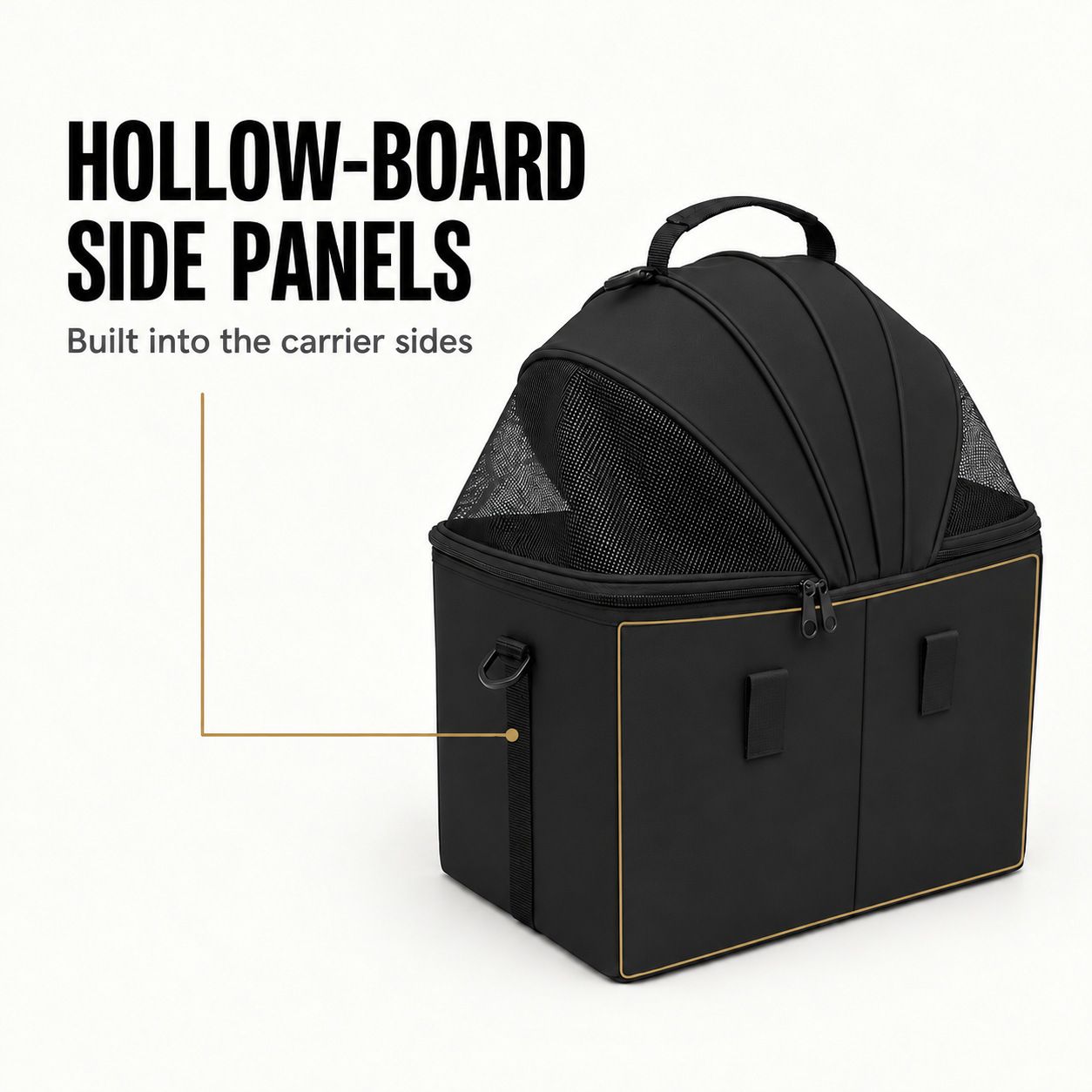 Foldable Bicycle Rear Rack Pet Carrier Bag with Metal Wire Basket, Black image 6