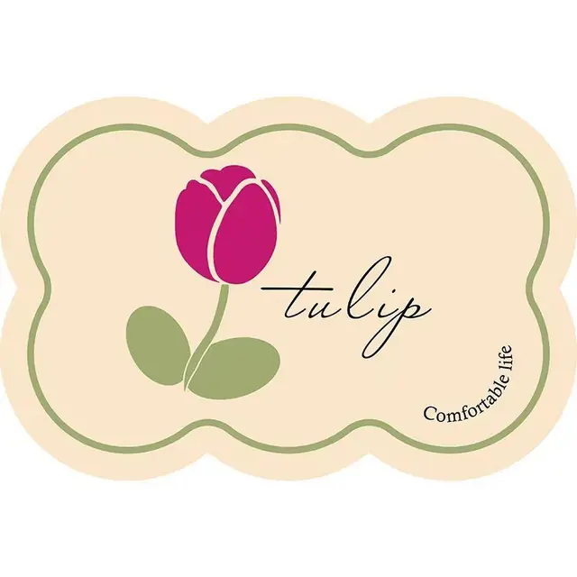 Style 6 Beige And Pink Tulip Pattern Absorbent Diatomaceous Earth Pet…, 50 × 80cm