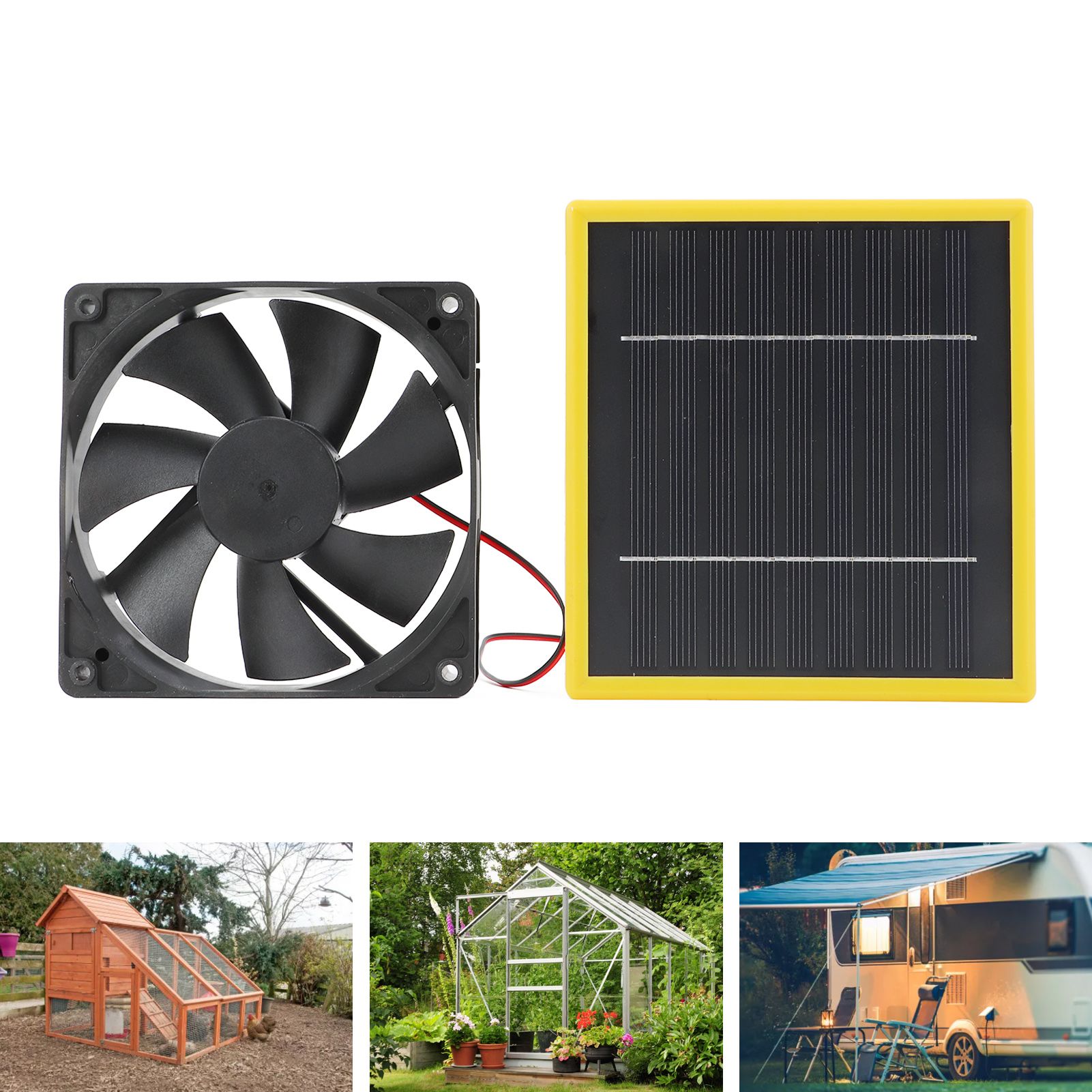 5W 12V Solar Powered Fan with Bracket Portable DIY Cooling Ventilation Fan with Solar… image 9