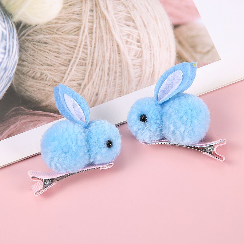 Cute cartoon rabbit hair clip three-dimensional soft plush rabbit hair clip suitable… image 3