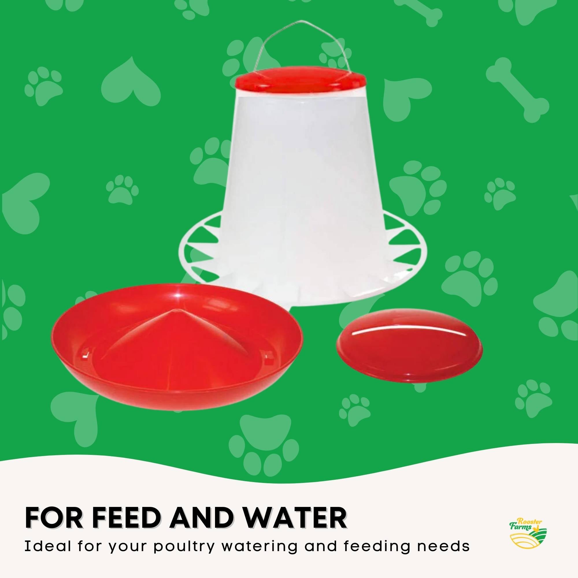 Rooster Farms 3Kg Automatic Chicken Feeder - Poultry Hen Feeding Seed Bucket image 3