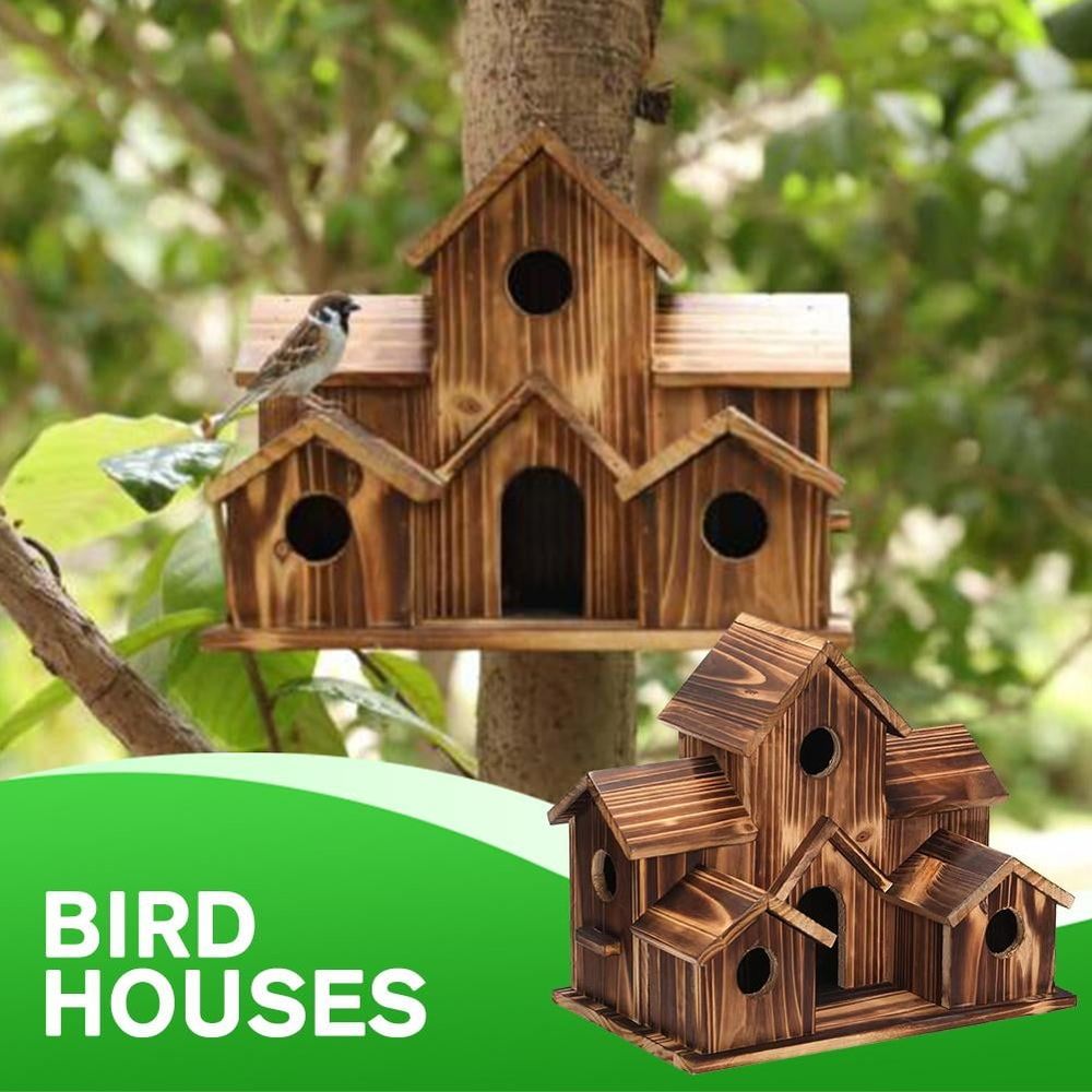 Bird House for Outdoor Garden Hanging Wood Decoration image 3