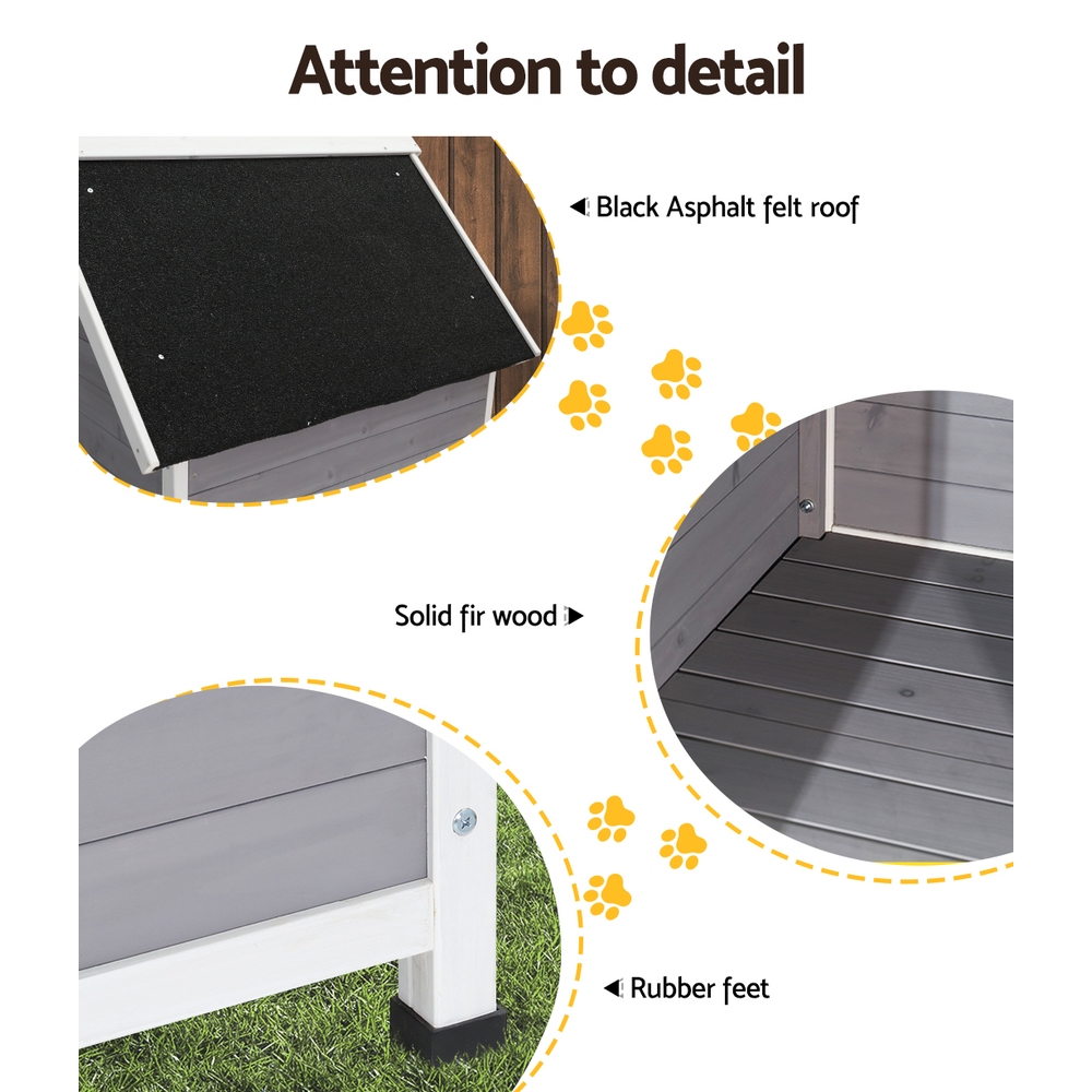 i.Pet Dog Kennel Wooden Large Outdoor House Indoor Puppy Pet Cabin Weatherproof image 6