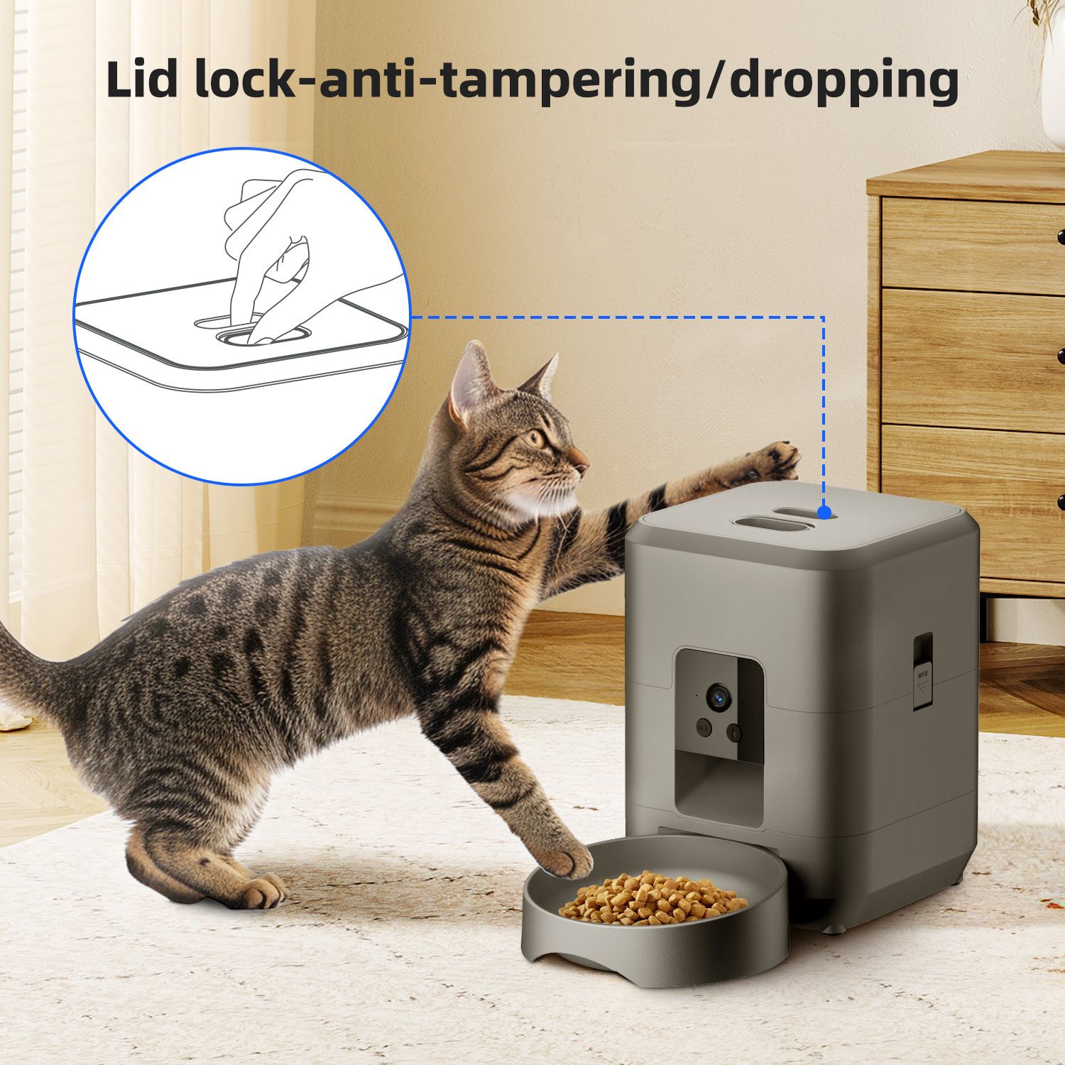 Smart Pet Feeder with Camera 2L, White image 3