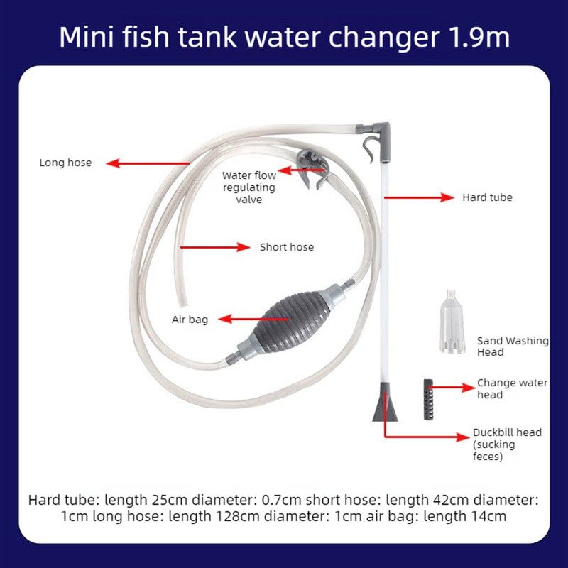 3-in-1 Aquarium Water Change Tool: Sand Cleaning / Waste Removal / Water Change, M image 2