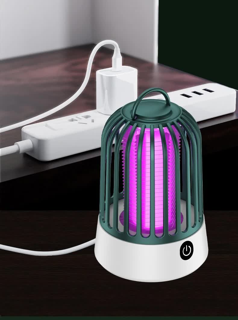 Gray Electric Mosquito Killer Lamp with Dual Modes - 1200MA USB Rechargeable image 4