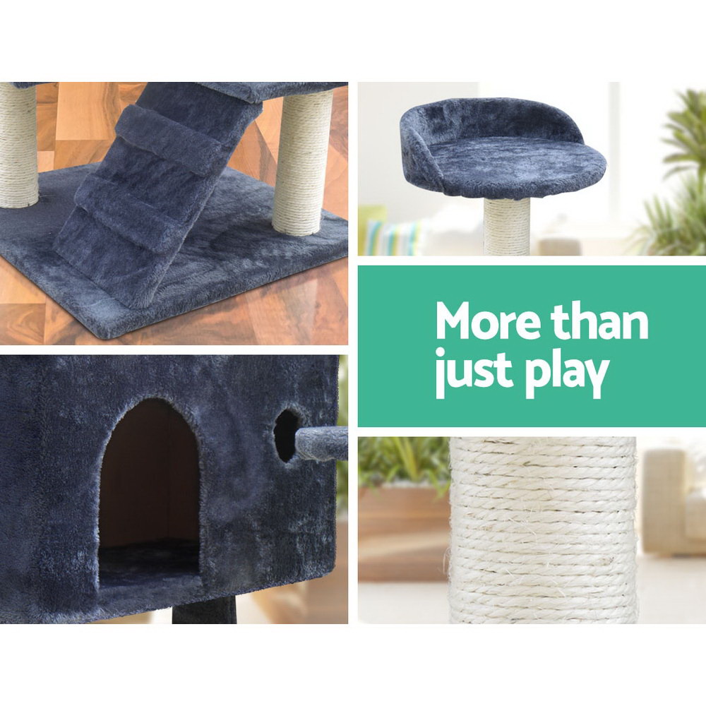 i.Pet Cat Tree 134cm Tower Scratching Post Scratcher Wood Condo House Bed Grey image 5