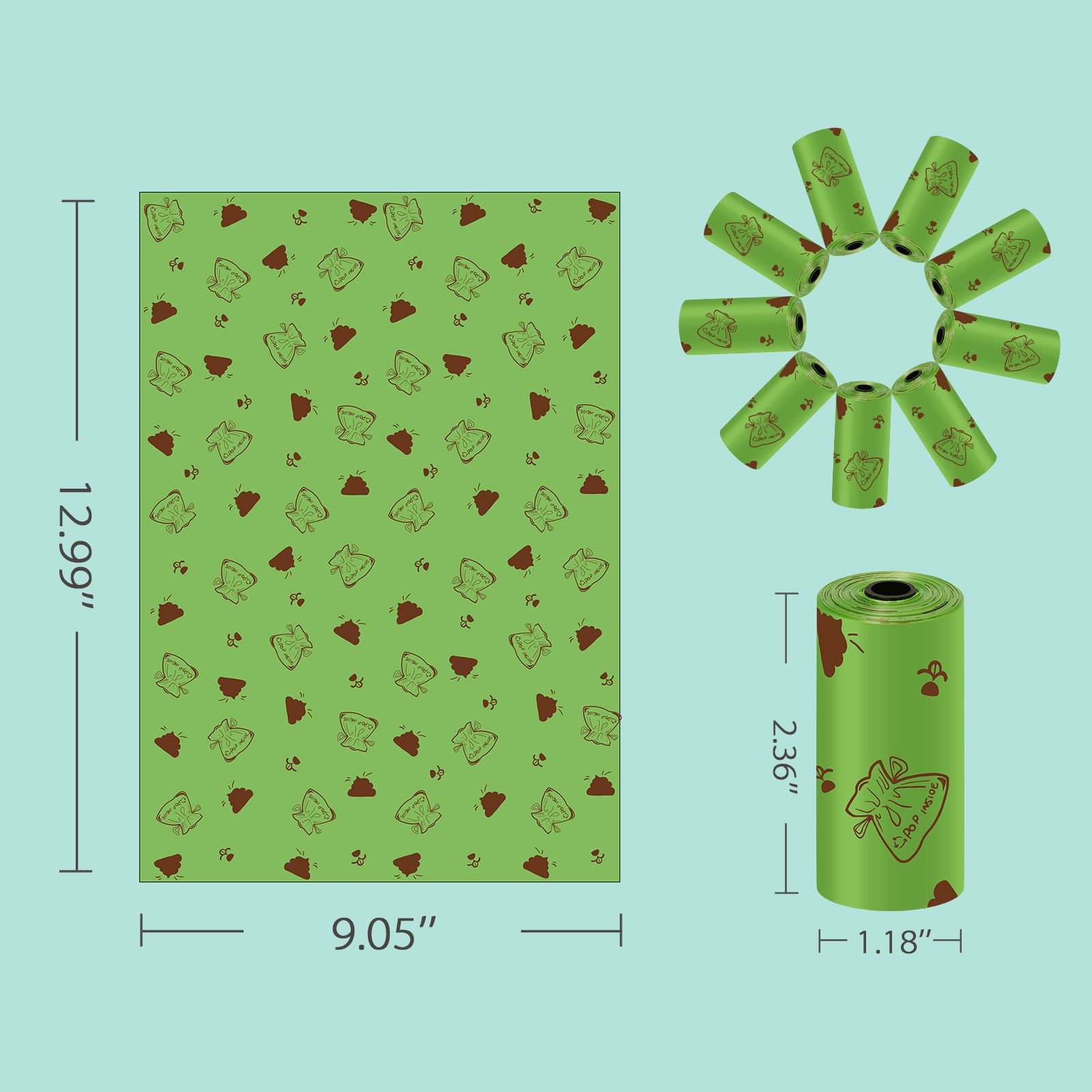 Degradable Dog Poop Bags with Dispenser - 16 Rolls Pet Waste Bags image 6
