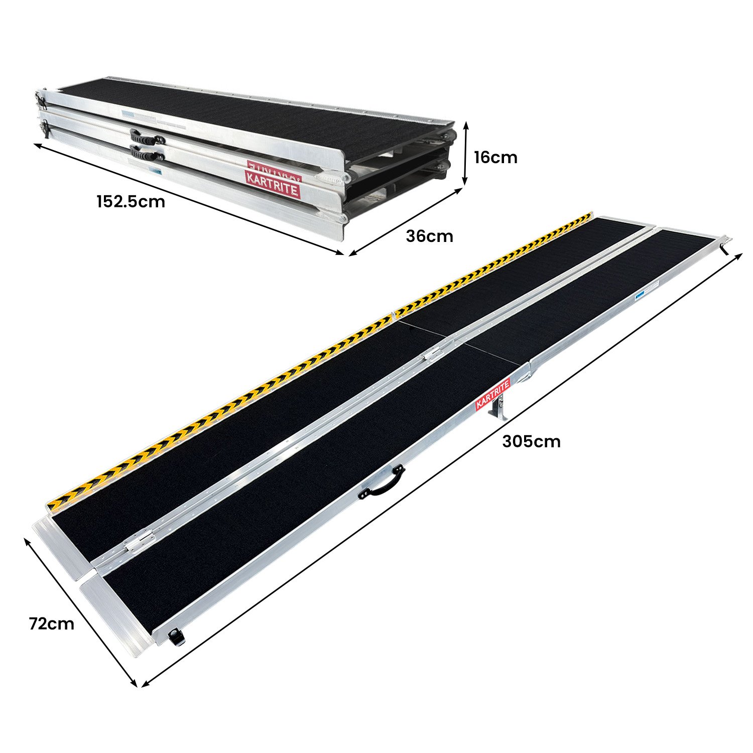 Kartrite 10ft Folding Aluminium Wheelchair Ramp Anti-Slip Portable Suitcase Mobility… image 3
