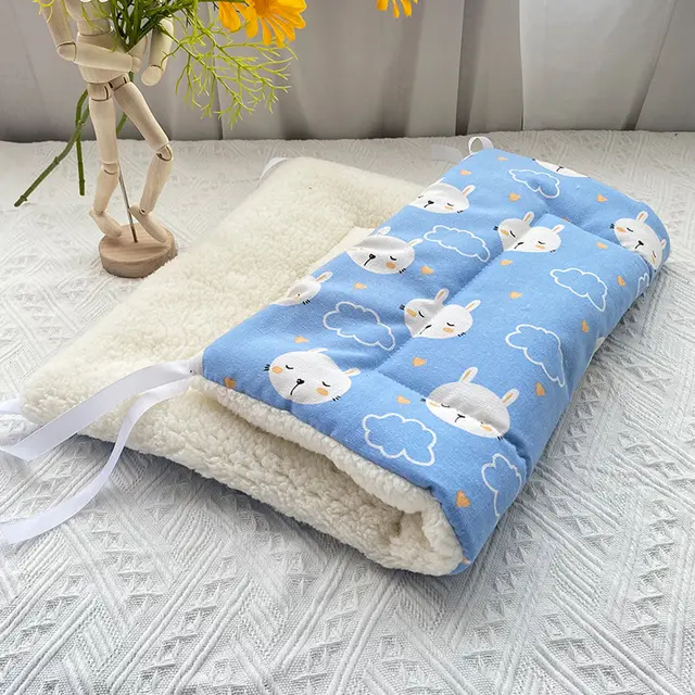 Cat Cage Platform Mat - Rabbit pattern on Blue background (40x60cm)