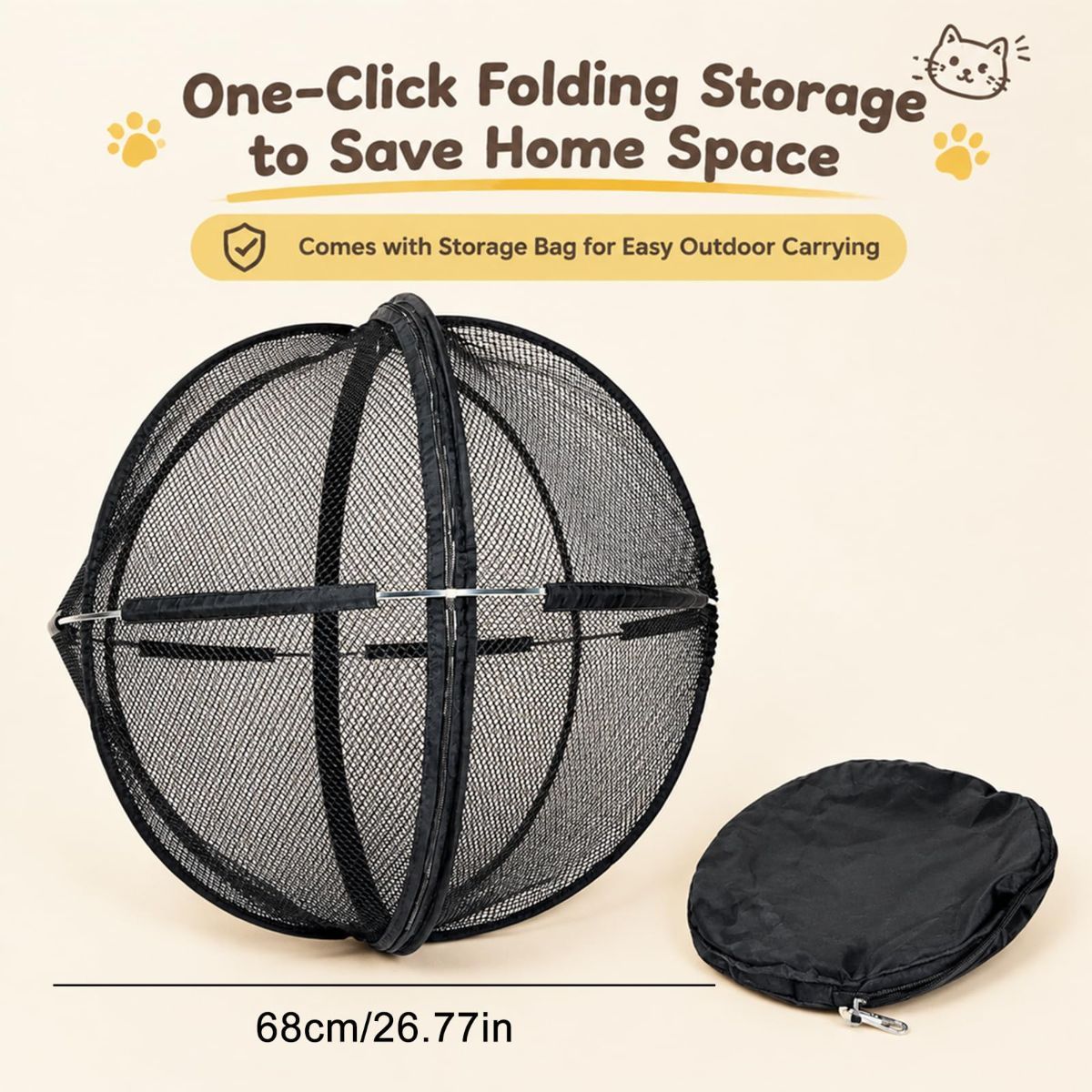 Rollable Mesh Cat Play Ball Enclosure image 4