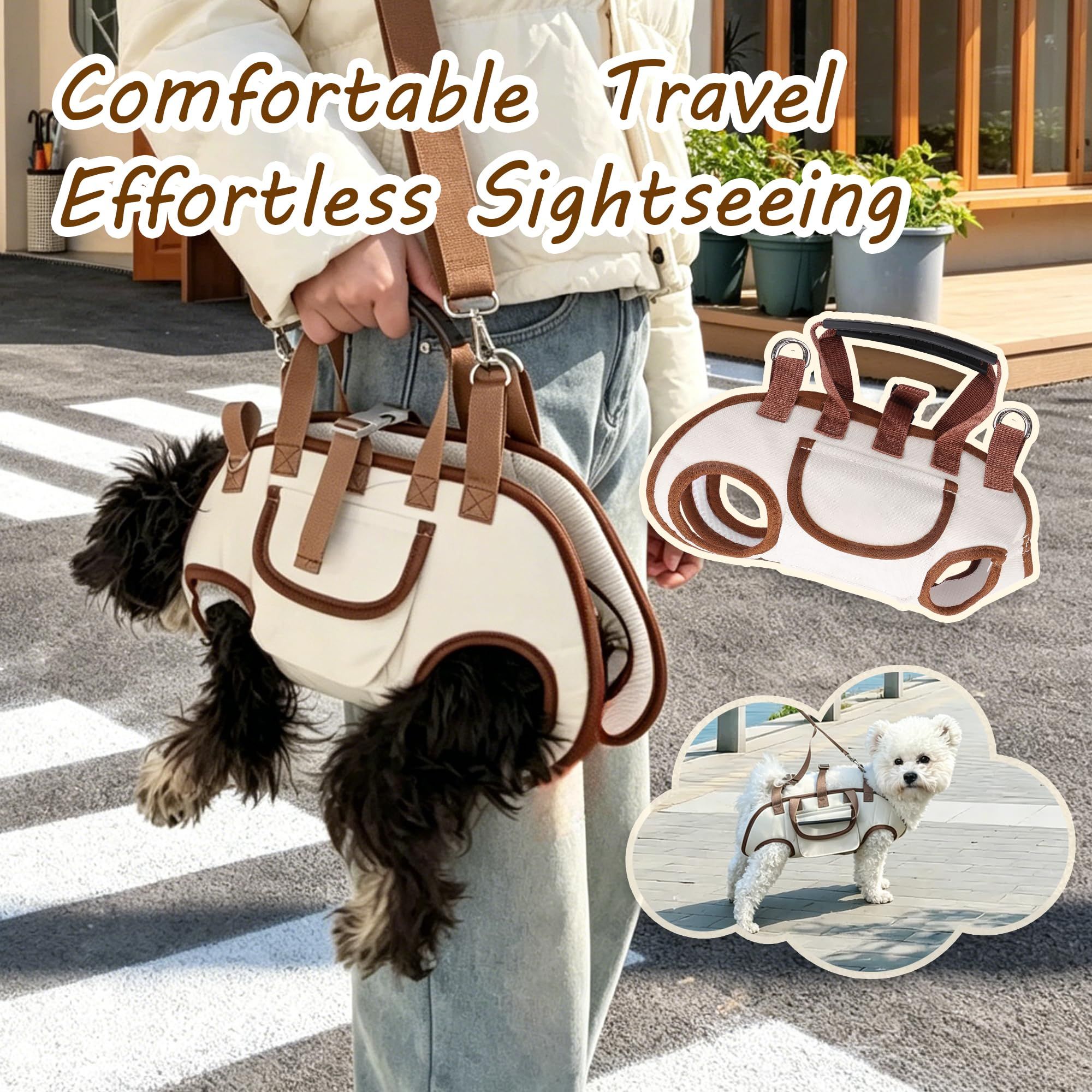Hands Free Dog Backpack Carrier for Small Dogs, Black, L image 4