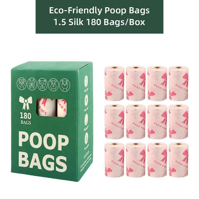 White Thickened Dog Poop Bags 360 Pack - 24 Rolls, 22 × 30cm