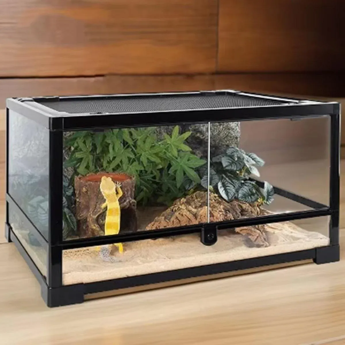Tree Stump Reptile Cave Lizard Hide Terrarium Cave Home Decor Moisture Keeping image 10