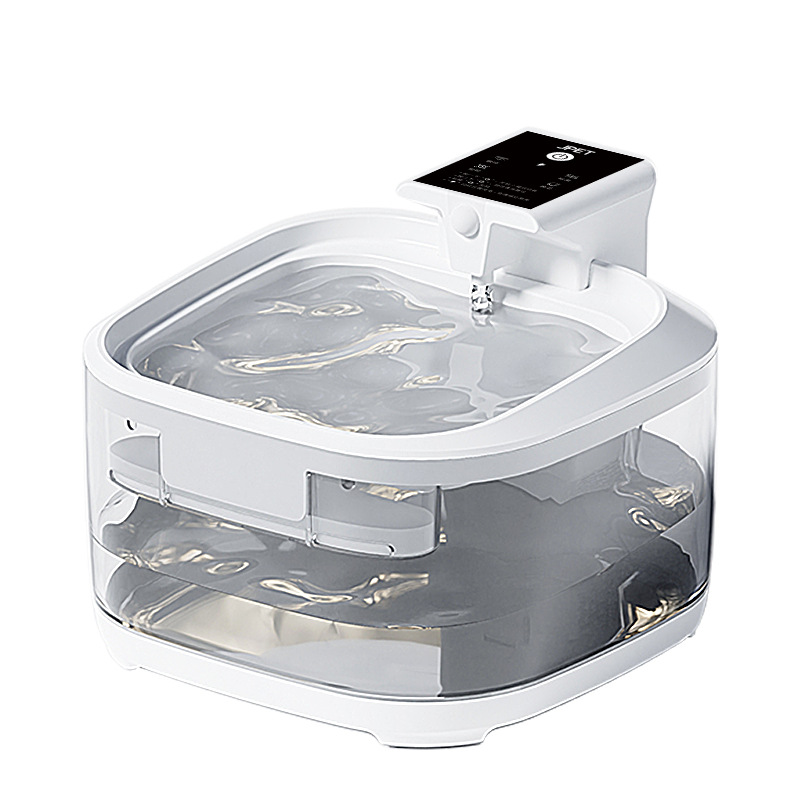 4.5L Smart Pet Water Fountain with Digital Display and Charging Cable – White Design image 2