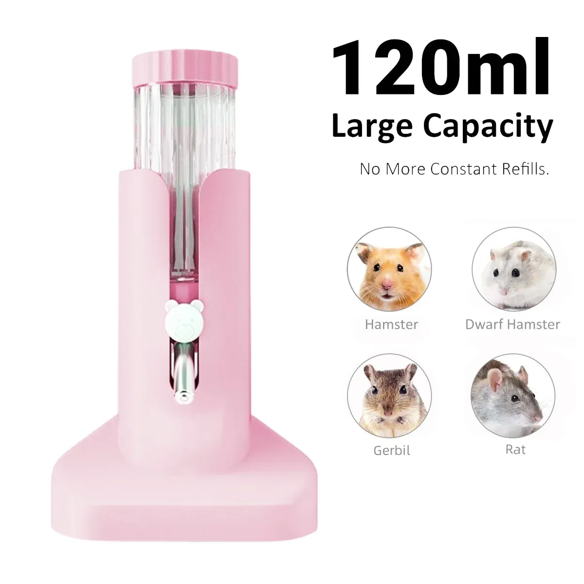 Hamster Water Dispenser Kettle Large Leak Proof Bracket Pet Drinking Supplies - Yellow image 8