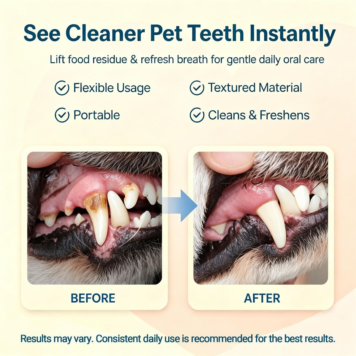 Pet Teeth Cleaning Finger Wipes for Dogs & Cats image 3
