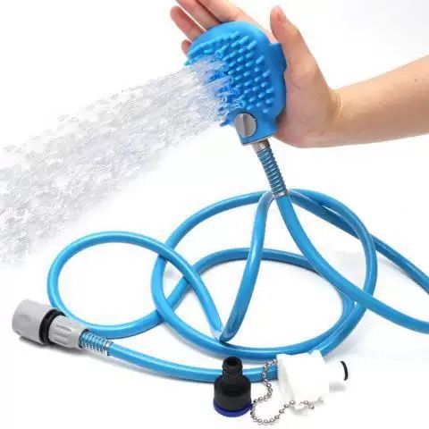 Soft Silicone Pet Bathing Massage Brush for Dogs and Cats – Hands-Free Shower…, Blue image 2
