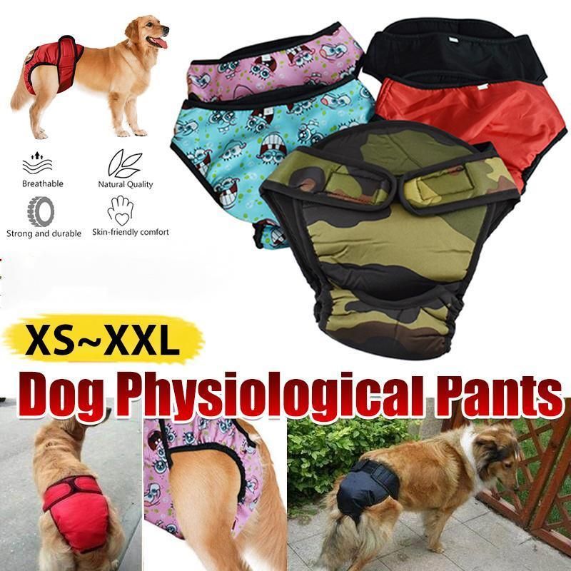 Washable Female Pet Dog Cat Nappy Diaper Physiological Pants Panties Underwear Red - L image 2