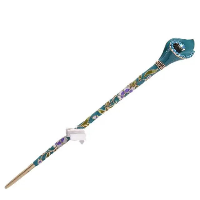 blue Vintage Hair Stick With Calla Chinese Traditional Style Fashion Hair Chopsticks…