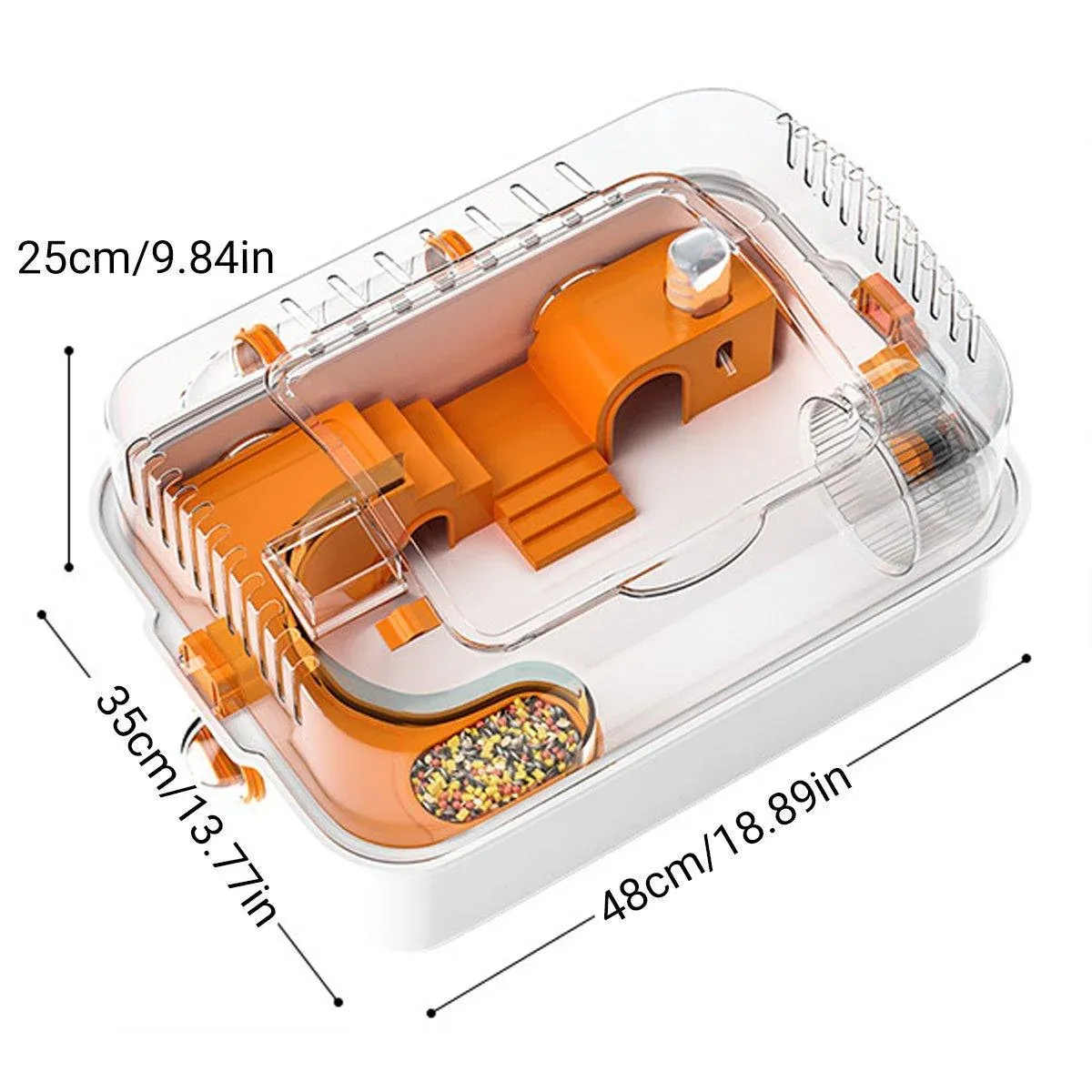 Acrylic Tunnel Hamster Cage Gold Wire Bite Proof Luxury Small Pet Habitat image 4