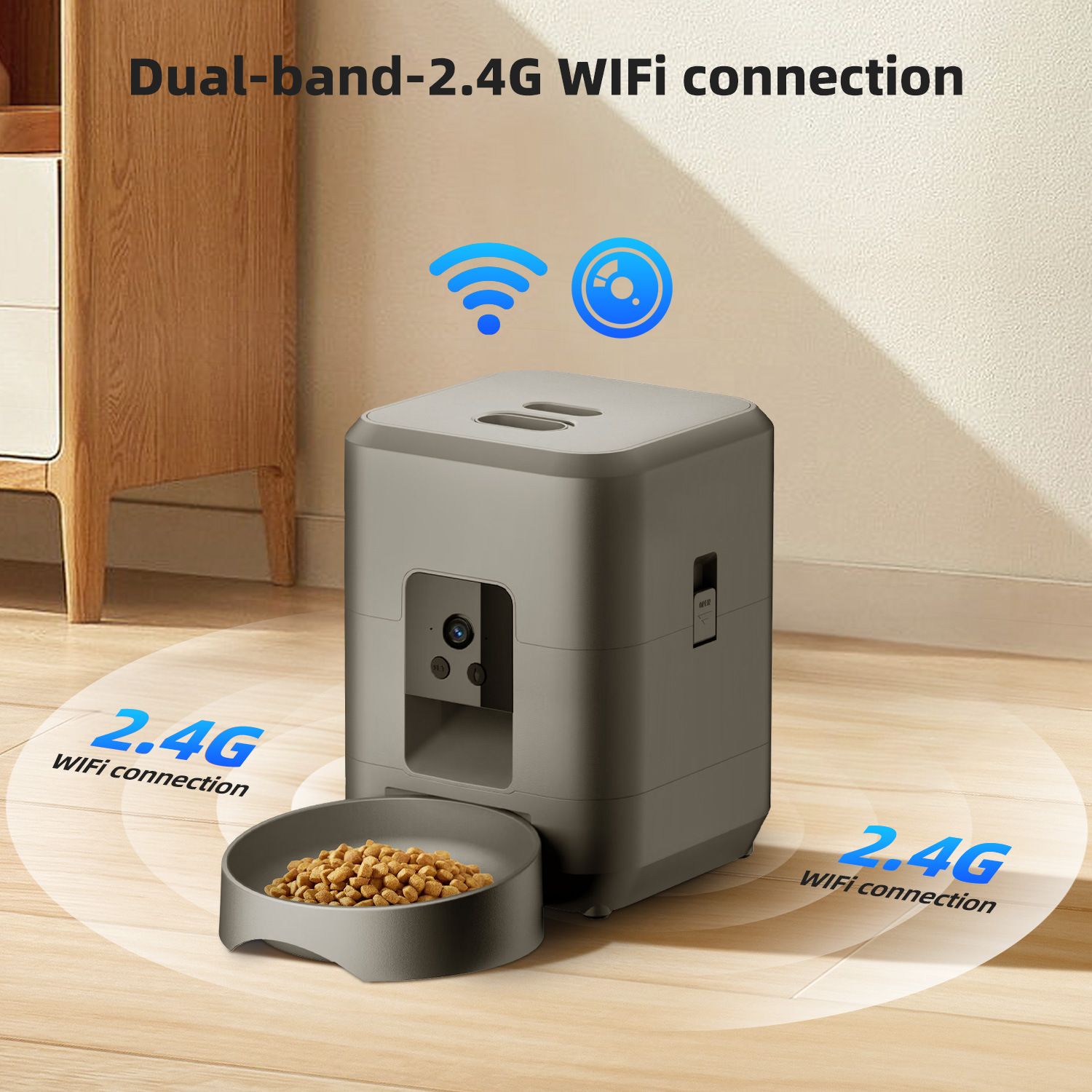 Smart Pet Feeder with Camera 2L, Black image 6