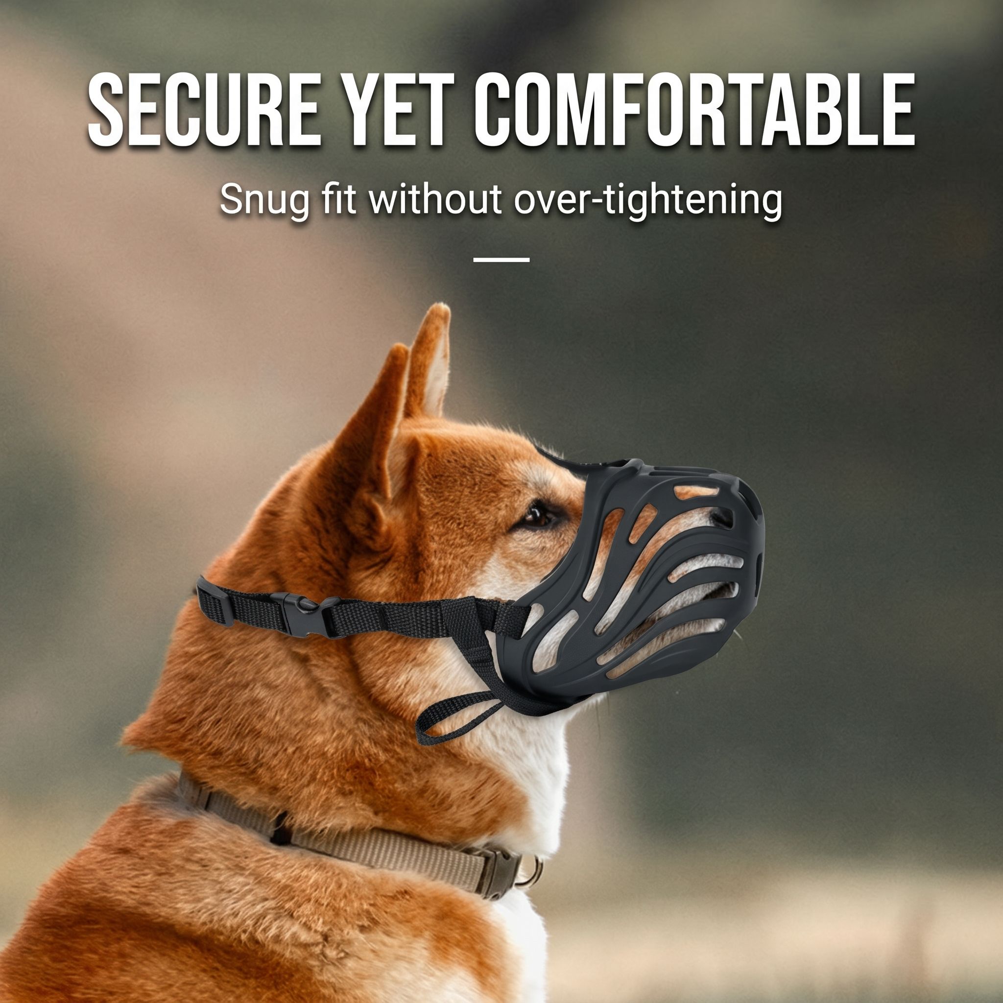 Soft Silicone Dog Muzzle with Adjustable Nylon Straps image 7