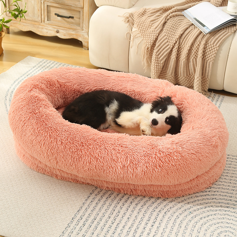 Fluffy Donut-Shaped Pet Bed- Soft, L