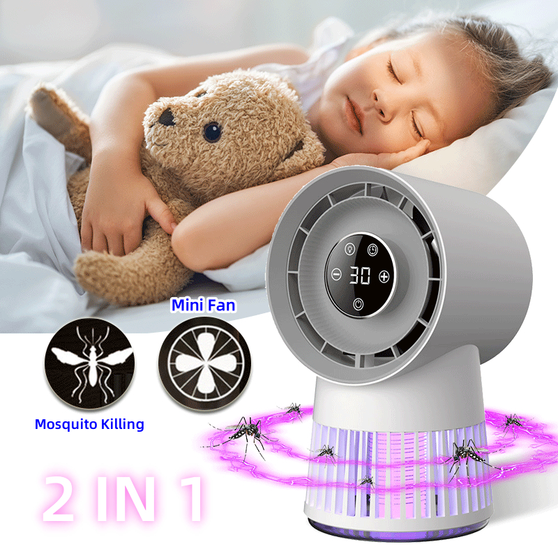 Portable Rechargeable Mosquito Killer Lamp with Adjustable Fan - 4800mAh Battery image 2
