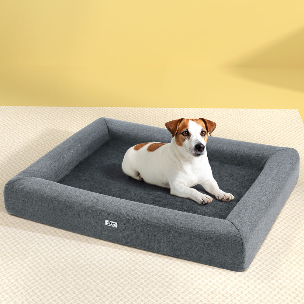 i.Pet Pet Bed Dog Cat Large Calming Soft Sofa Cushion Egg Crate Washable Grey image 7