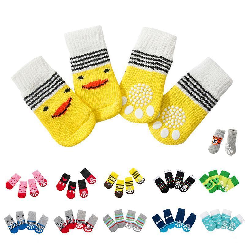 Dog Socks Non-Slip Grip Slip Anti-Slip - Puppy Cat Pet Shoes Slippers M Size - Grey… image 2