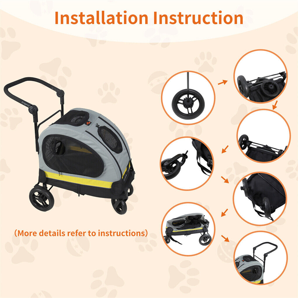 Dog Stroller Car Mounted Outdoor Pet Cart image 9