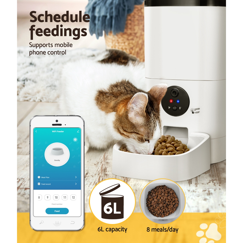 i.Pet Automatic Pet Feeder 6L Wifi Camera Dog Cat Smart Food Dispenser Timer image 7