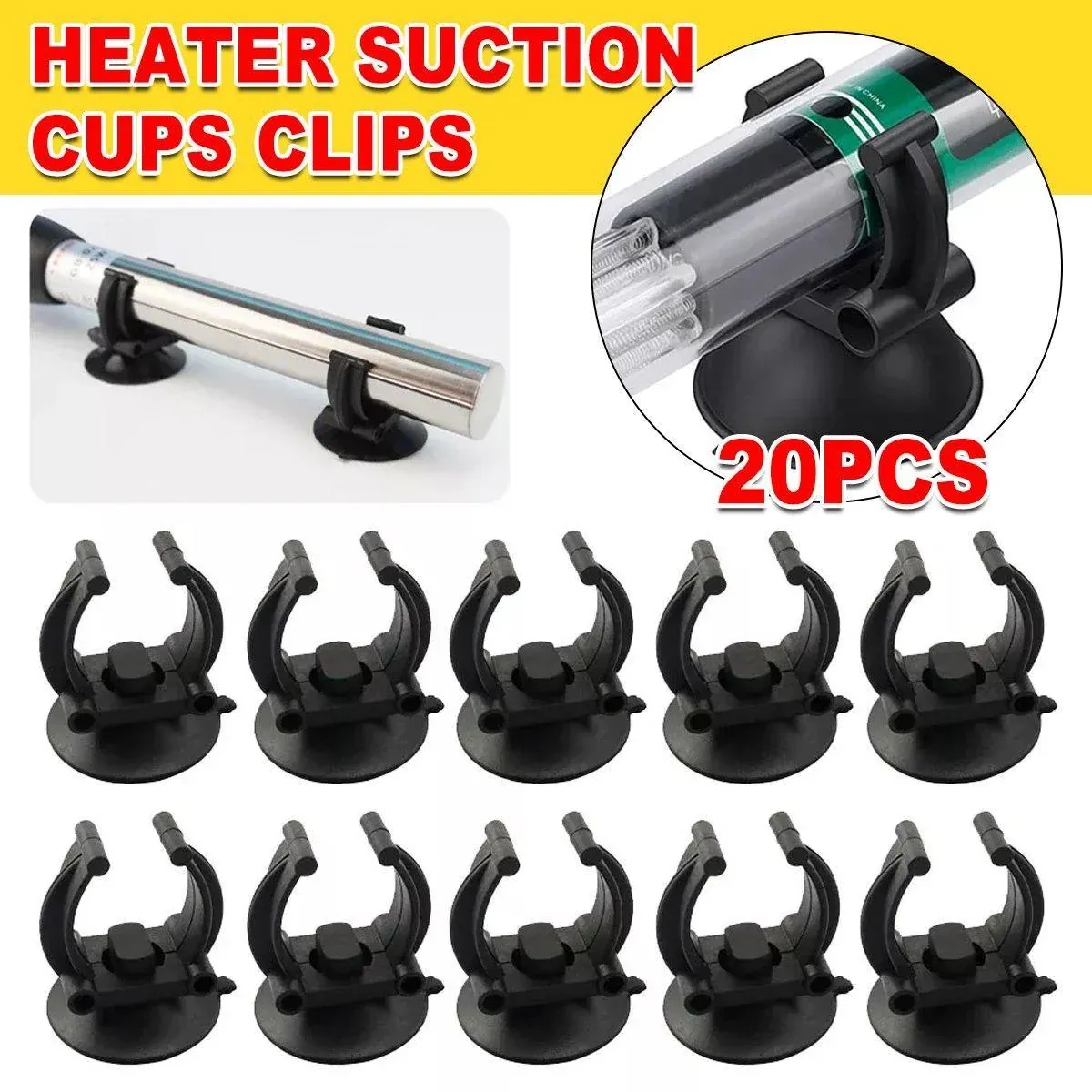 20PCS Black Suction Mount Clips for Aquarium Equipment image 13