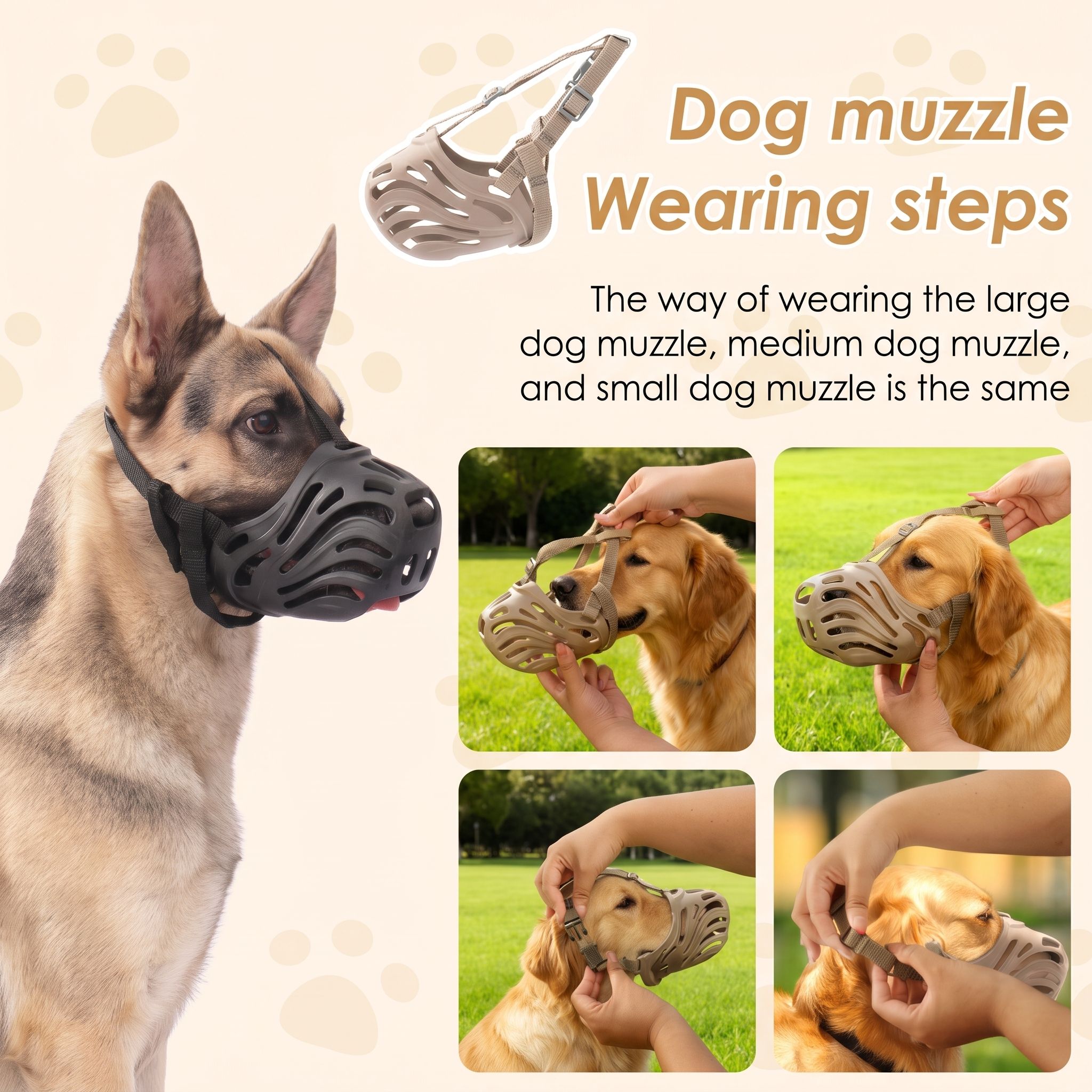 Soft Silicone Dog Muzzle with Adjustable Nylon Straps image 14