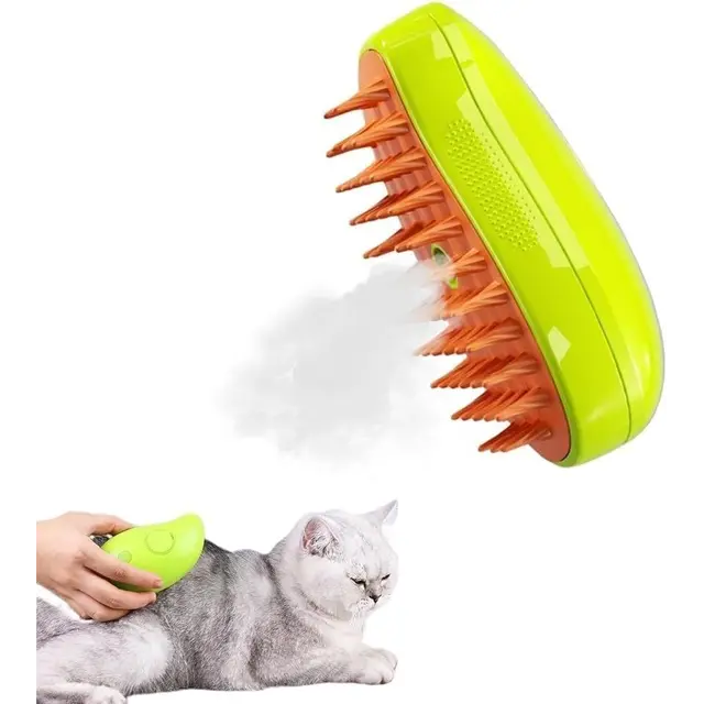 Cat Steam Brush - Steam Brush for Cats - Steam Cat Brush - 3 in 1 Pet Brush - Cat…