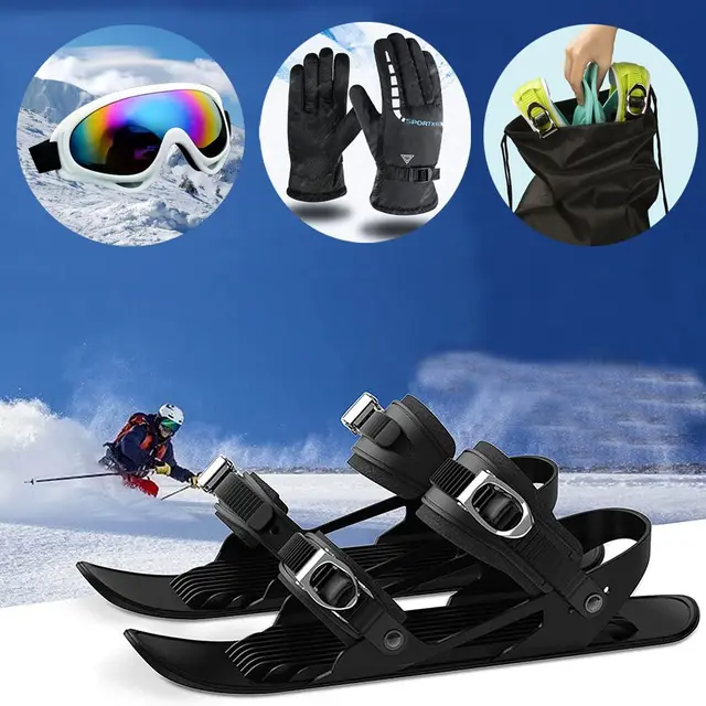 Mini Short Ski Skates for Snow，Mini Short Ski Skates for Snow Pro Version，Adjustable…