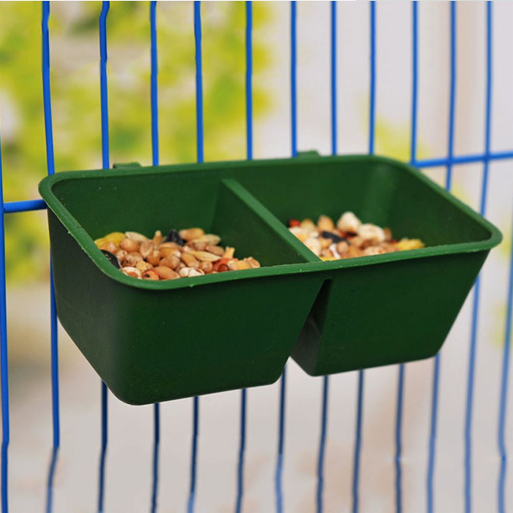 Bird Feeder Cup for Cage Hanging Plastic Conjoined 2 Cups Water Feed Trays for for… image 4