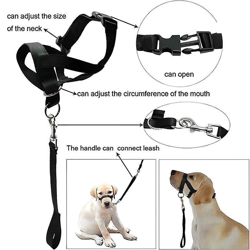 Black Dog Training Head Collar Halter Stop Pulling Training Tool Harness Strap Leader… image 4