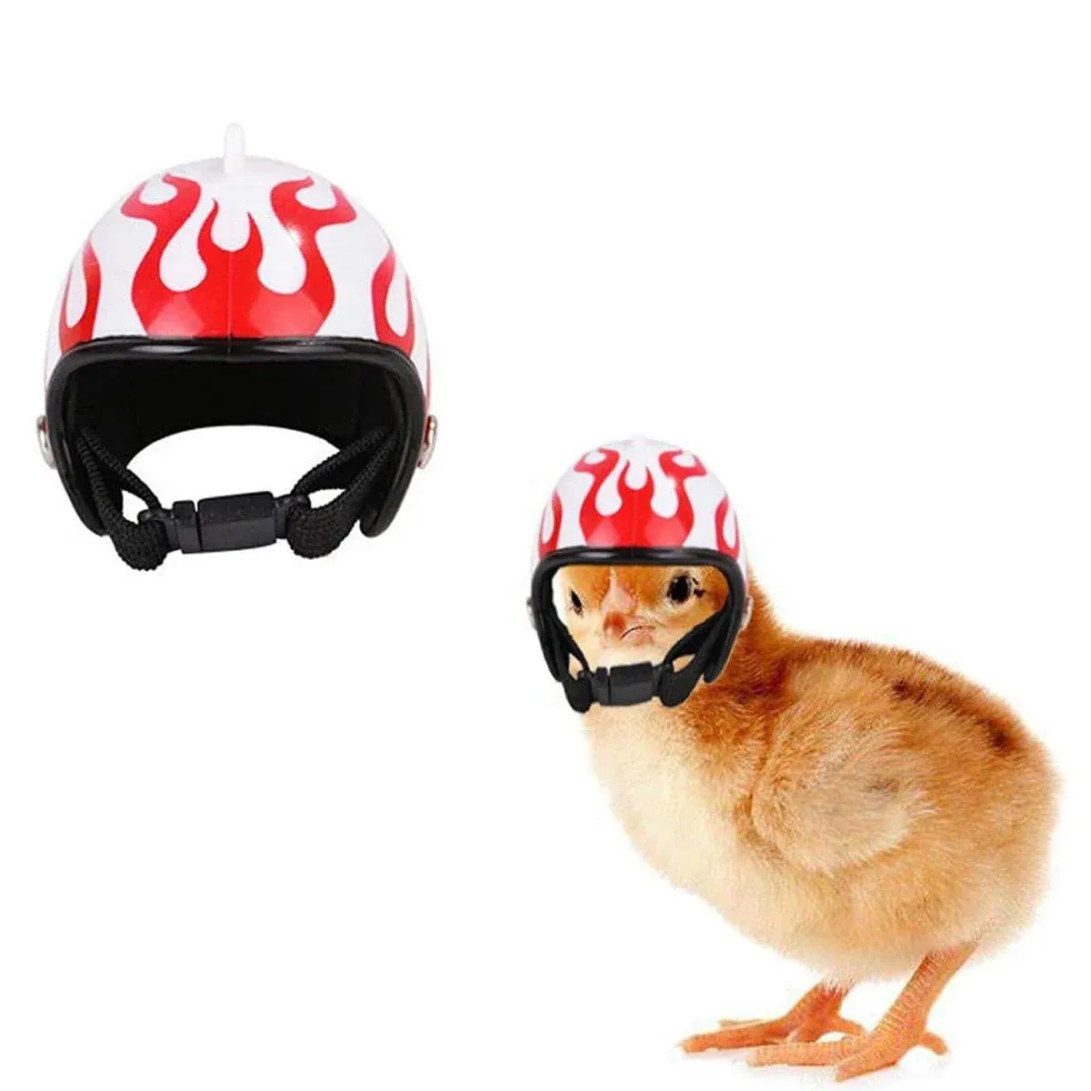 2PCS Mini Pet Chicken Helmet Protective Headgear Set Waterproof Cartoon Design… image 9