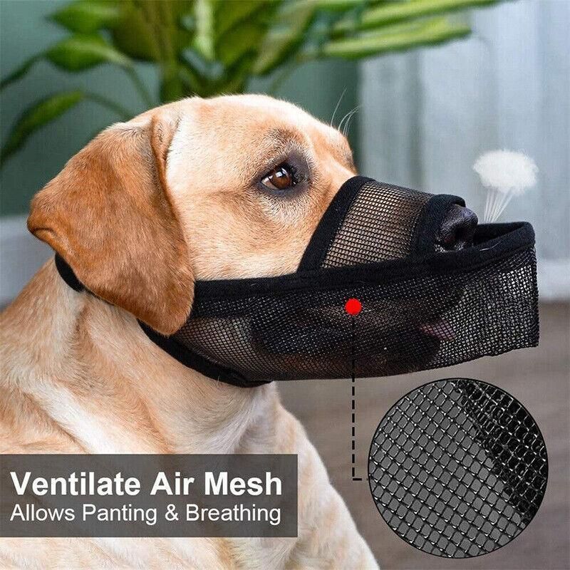 Adjustable XXS Size Pet Dog Mask Mouth Muzzle Anti Barking Bite Stop Chewing Mask - Grey image 8