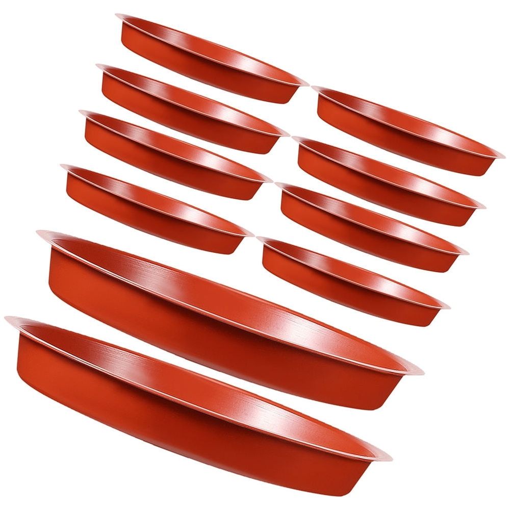 10Pcs Plastic Plant Plates to Catch Water for Indoor Planters Red Round Tray image 4
