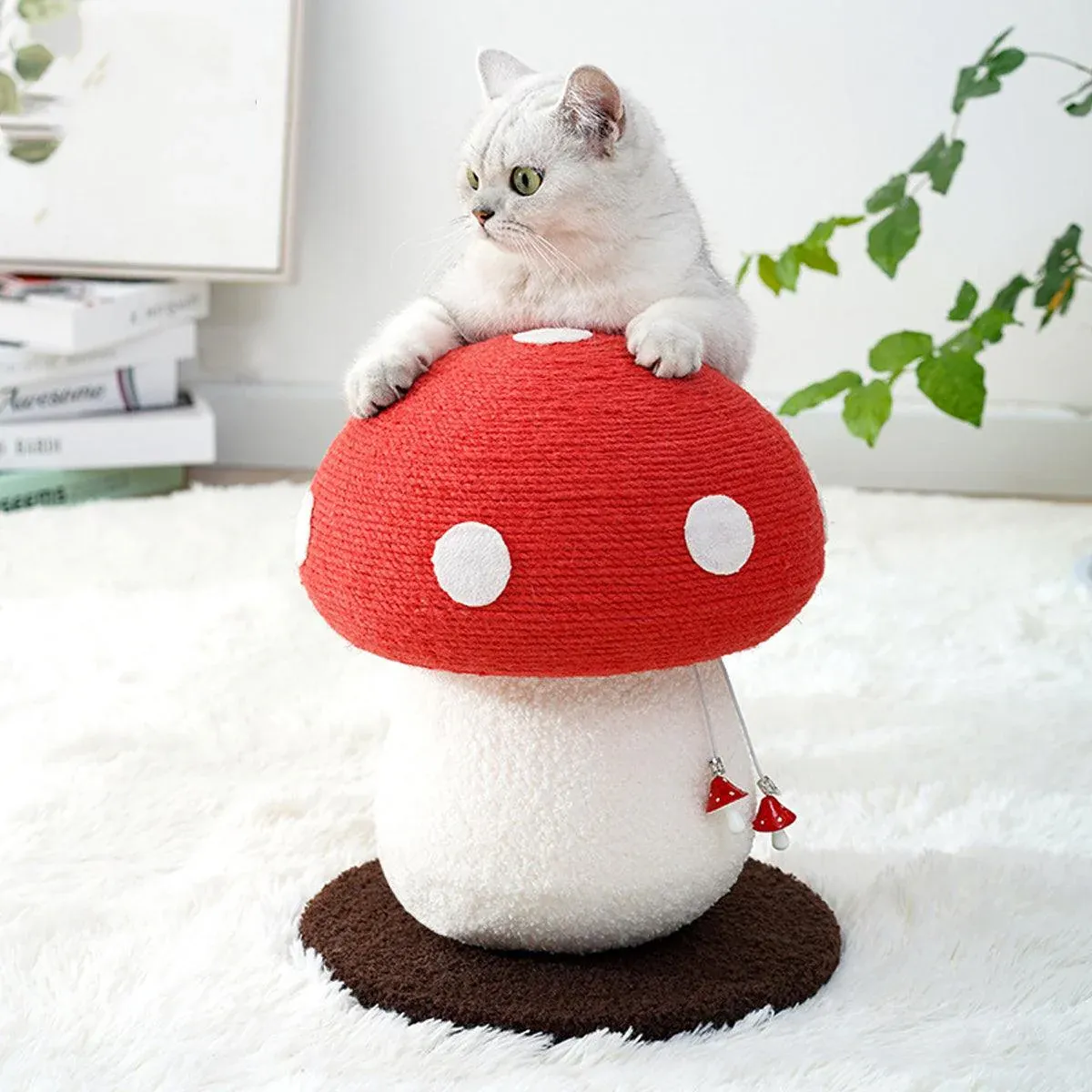Red Mushroom Cat Climbing Frame Vertical Scratching Post Board Pet Furniture image 6