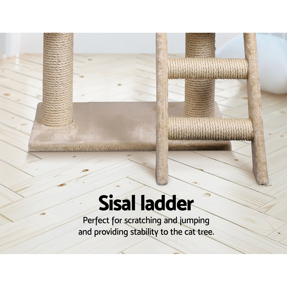 i.Pet Cat Tree 100cm Tower Scratching Post Scratcher Condo House Trees Bed Beige image 6