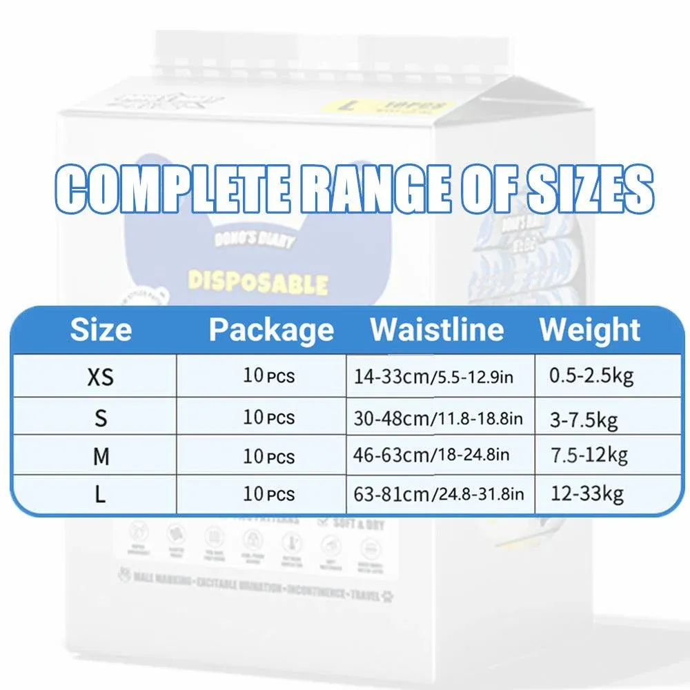 Male Disposable Dog Diapers Leakproof Breathable with Colour Indicator - L 63–81cm image 3
