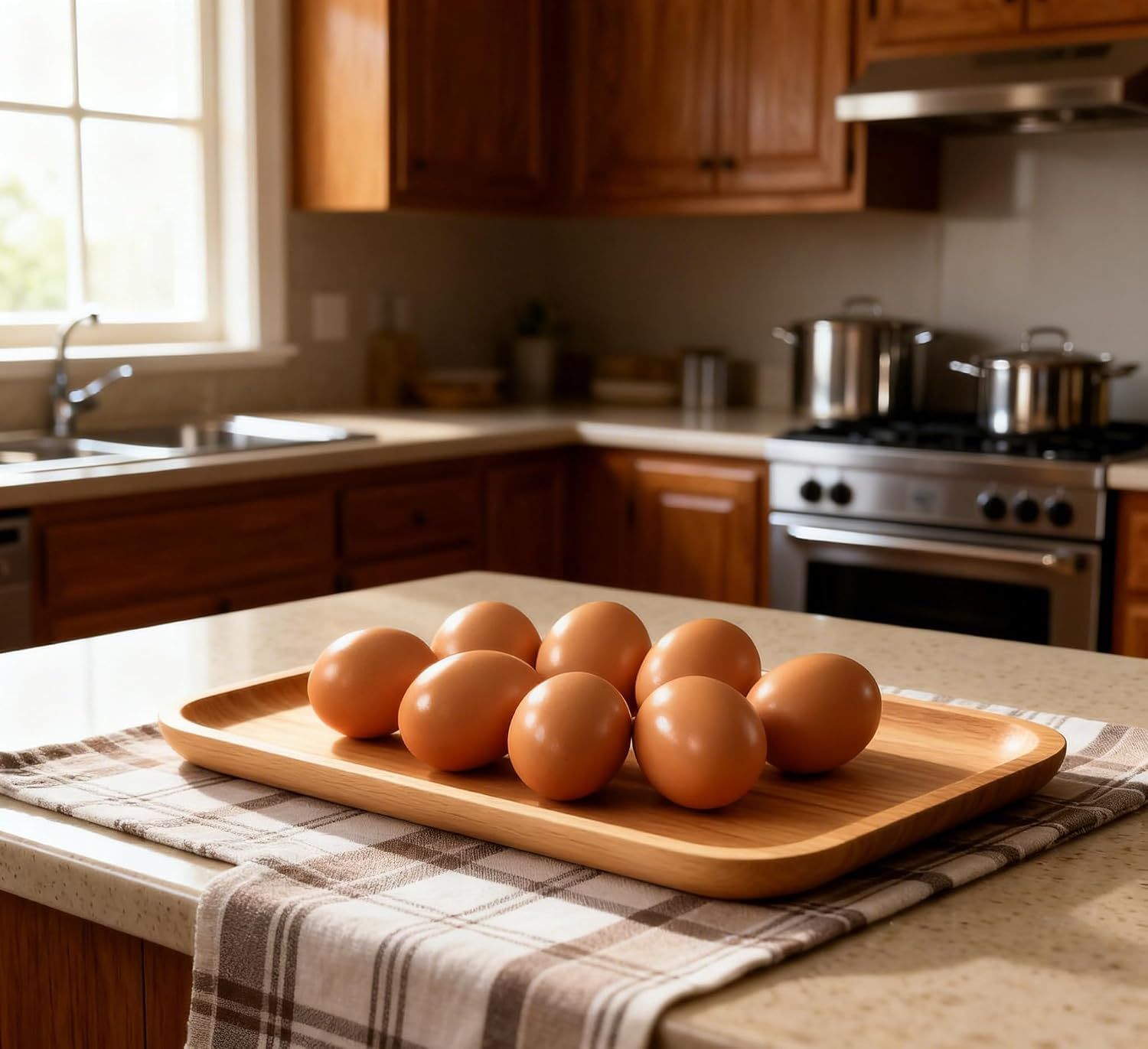 6 PCS Wooden Fake Eggs Dummy Eggs for Nesting Box, Help Laying Hen Poultry Nesting Tool image 3