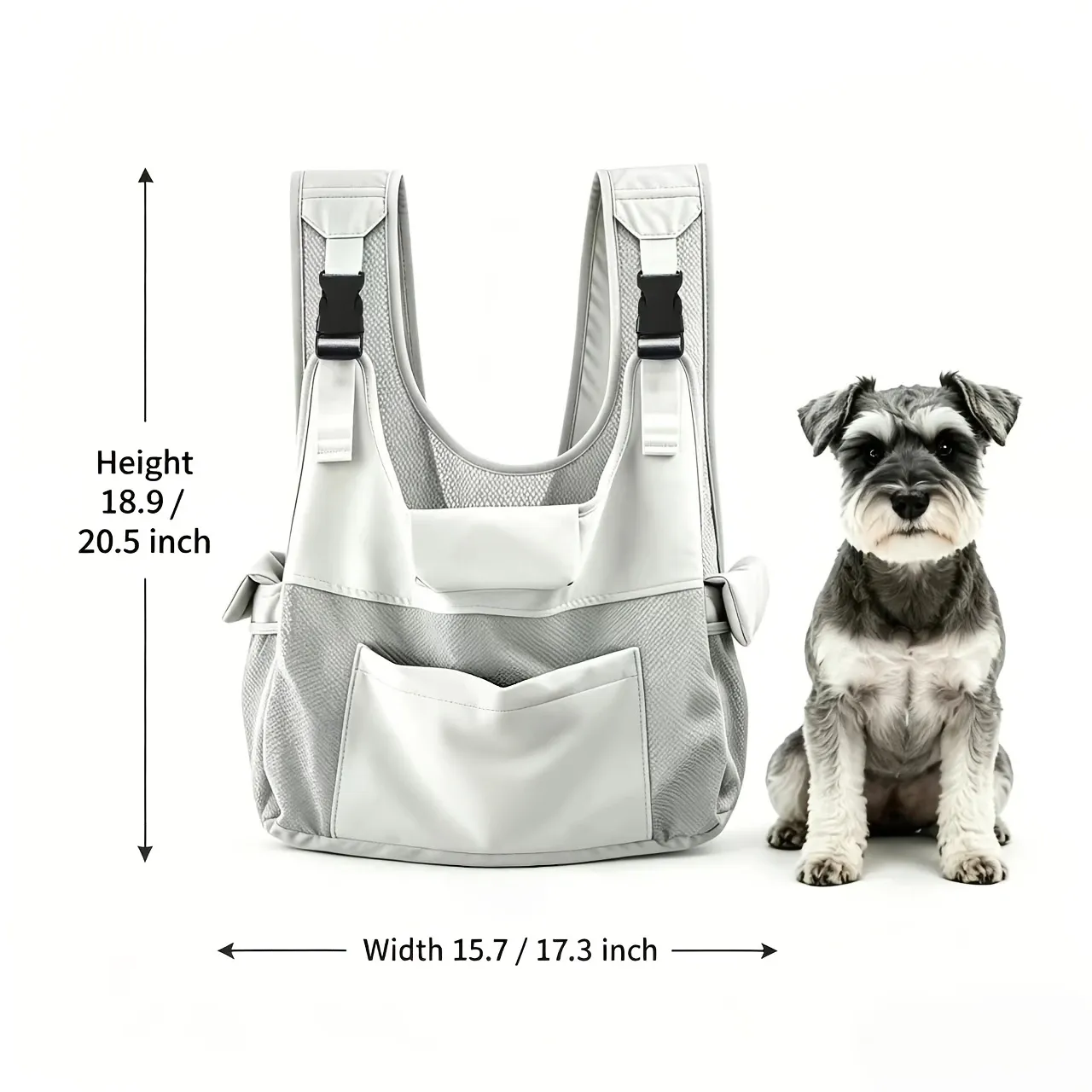 Lightweight breathable nylon pet backpack with front mesh head-out design image 4